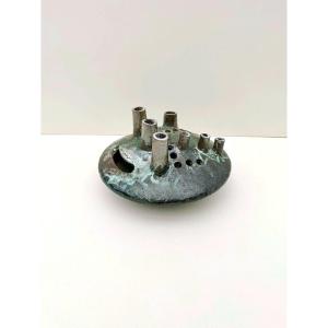 Ceramic Flowerpot Vase, Signed, 1960