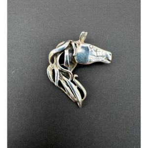 925 Sterling Silver Horse Brooch Pendant