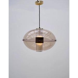 Orbiter Chandelier By Raak In Metal And Plexiglas, Netherlands 1970