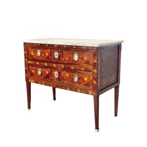 French Louis XVI 'commode Sauteuse' With Marble Top