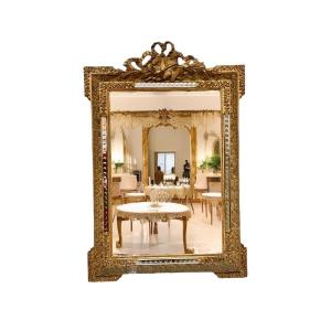 19th Century Louis XVI Style Giltwood Console Mirror