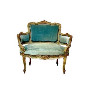 19th Century Rococo Style Wide Marquise Chair