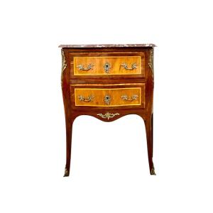 Louis XV Style Petite Marquetry Commode 19th Century