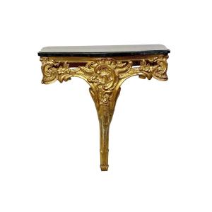 18th Century Louis XV Giltwood Console With Original Marble Top
