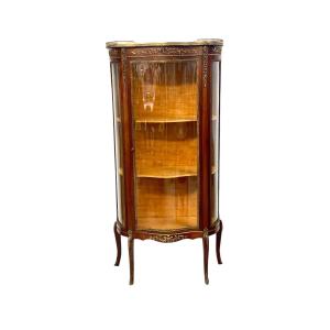 19th Century Louis XV Vitrine With Marble Top And Ormolu Mounts