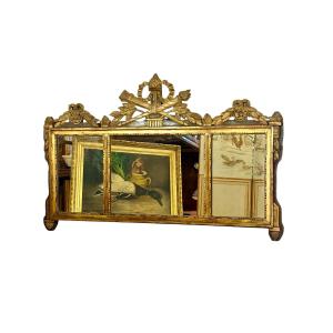 19th Century French Neoclassical Giltwood Wall Mirror With Crest