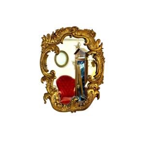 19th Century Ornate Rococo Giltwood Mirror