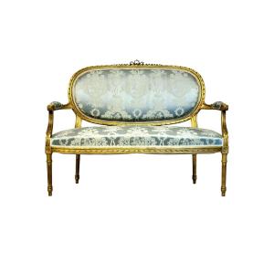 19th Century Louis XVI Style French Gilded Sofa