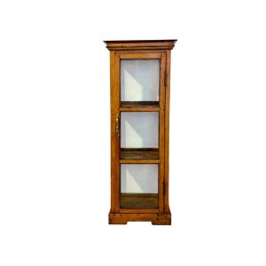 19th Century Walnut Glass Display Marine Cabinet