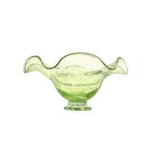 Biot Handblown Glass Centerpiece Bowl With Wavy Rim