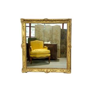 Large And Rectangular Giltwood Mirror, France 19th Century