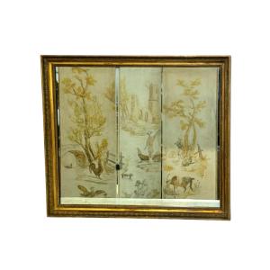 Empire Period Rectangular Giltwood Mirror, France 19th Century