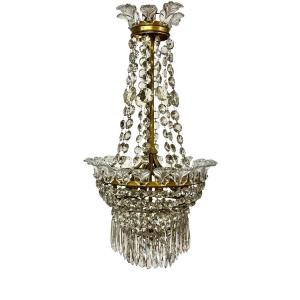 19th Century Gilt Bronze And Crystal Chandelier, Attributed To Baccarat