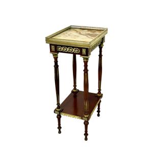 Louis XVI Style Mahogany, Gilt Bronze And Onyx Two-tier Side Table