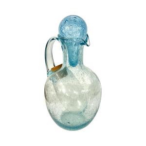 Large Biot Glass Carafe With Internal Ice Reservoir, France, Circa 1950