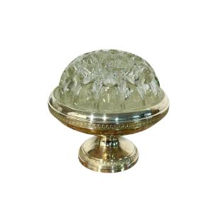 Silver-plated Centerpiece With Molded Glass Dome, Early 20th Century