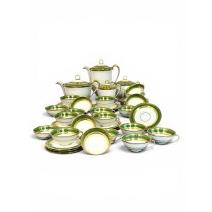 Art Deco Limoges "unic" Porcelain Tea & Coffee Service, 44 Pieces