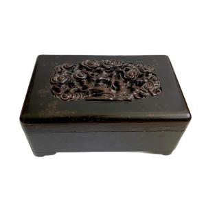 Wooden Box With Lingzhi Motif Inlays, China