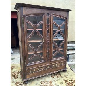 Louis XV Showcase Library In Oak D 18th Time