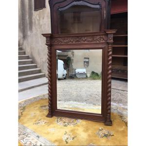 Miroir De Style Louis XIII En Chêne, époque XIXę