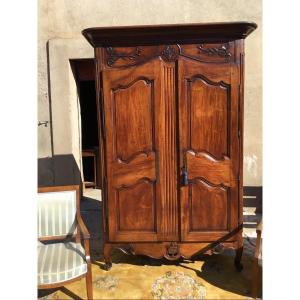 Provencal Wardrobe, Louis XV, In Walnut, 18th Century.
