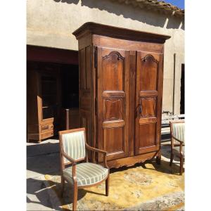 Provençal Wardrobe, Louis XV, Period Walnut, 18th.