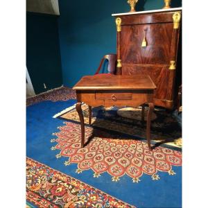 Table D Between Two Louis XV In Walnut From The 18th Century.