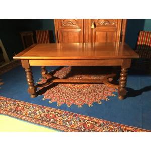 Farm Table, Louis XIII Style In Walnut Period, 1950
