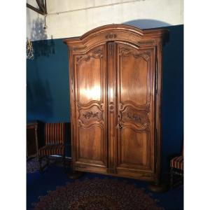 Wardrobe,,, Regency In Provençal Walnut, 18th Century 