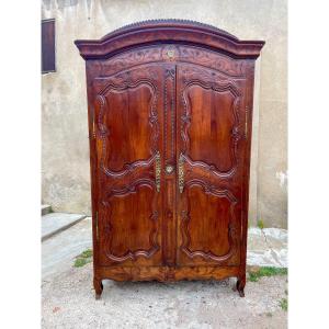 Wardrobe, Wedding, Louis XV Malouine In Cherry Wood From Period 18 Em. 