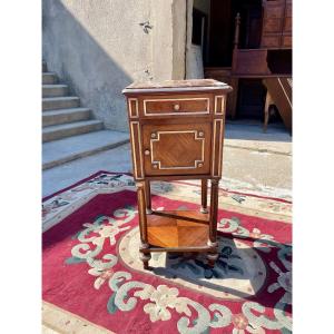 Louis XVI Style Bedside Table In Mahogany Napoleon Ill Period, Xlxem. 