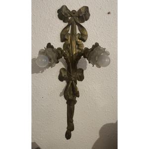Bronze Wall Lamp, Louis XVI Style, 1900
