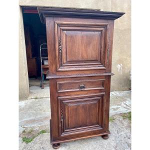 Louis XIII Cabinet, In Walnut, 17th Century.