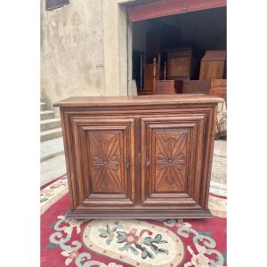 Buffet, Two Louis XIII Doors In Walnut From The 17th Century 