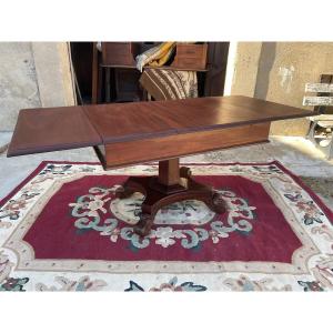 Napoleon III Pedestal Table In Solid Mahogany From The 19th Century