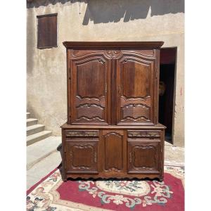 Buffer 4 Doors Two Body Regency In Oak From The 18th Century.