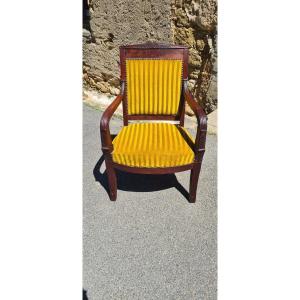 Fauteuil Empire ,en Acajou Et d'époque XIXé