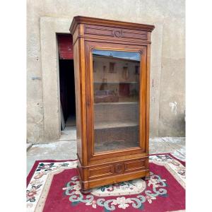 Display Cabinet In Blond Mahogany, Napoleon III/19th Century.