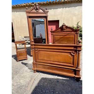Louis XVI Style Bedroom In Walnut From The 19th Century 
