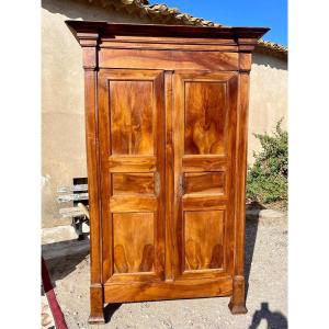 19th Century Restoration Cabinet In Walnut Wood.