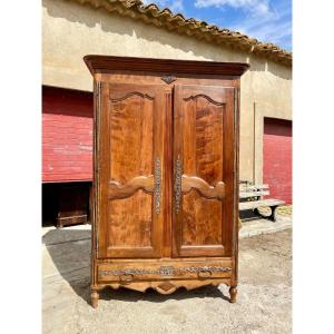 Wardrobe, Transition Louis XV, Louis XVI In Walnut From The 18th Century.