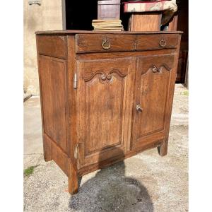 Louis XIV Regency Two-door Sideboard In 18th Century Oak.
