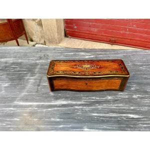 Glove Box, Napoleon III, Curved In Marquetry, 19th Century.