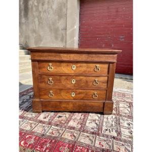 18th Century Directoire Chest Of 5 Drawers In Walnut.