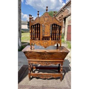 Provençal Walnut Panetière Set, 18th Century