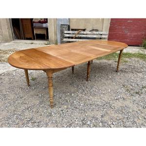 19th Century Louis Philippe Cherry Wood Dining Table 