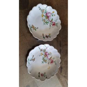 Pair Of Strasbourg Earthenware Plates, Hannong 18th Century