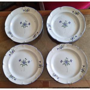 Set Of Four Niderviller Earthenware Plates, 19th Century