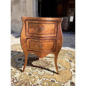 Small Chest Of Drawers, Louis XV Curved Sauteuse From The 19th Century