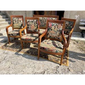Living Room, 5-piece Empire Walnut, 19th Century 